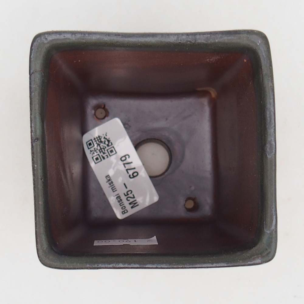 Bonsaischaal van keramiek 7,5 x 7,5 x 8,5 cm, grijs