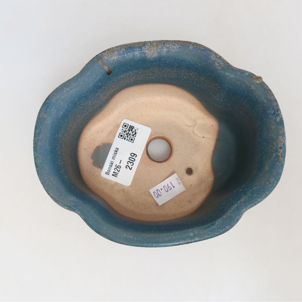 Keramische bonsaipot 13,5 x 11 x 6 cm, kleur: blauw