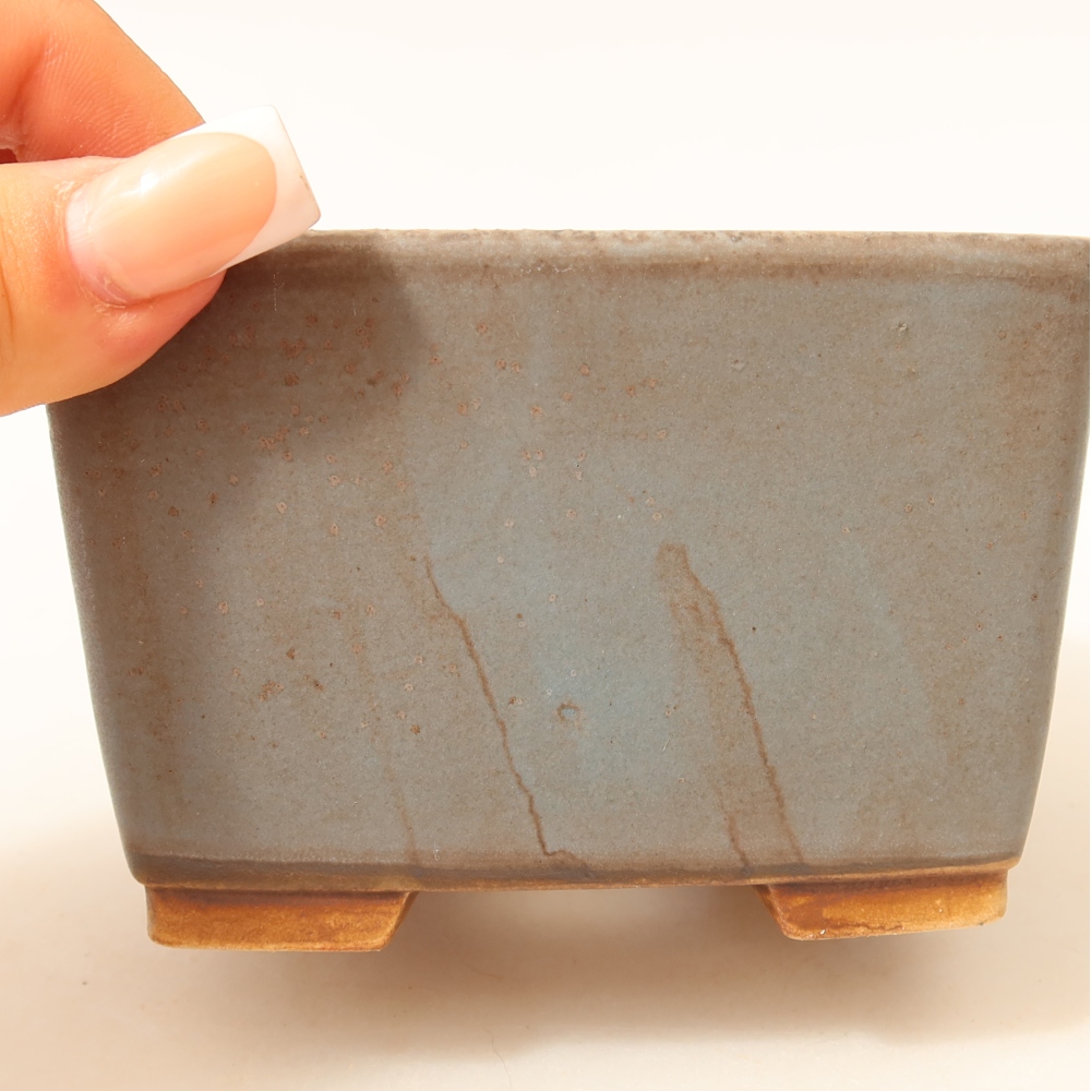 Keramische bonsaipot 10,5 x 10,5 x 7 cm, kleur: blauw