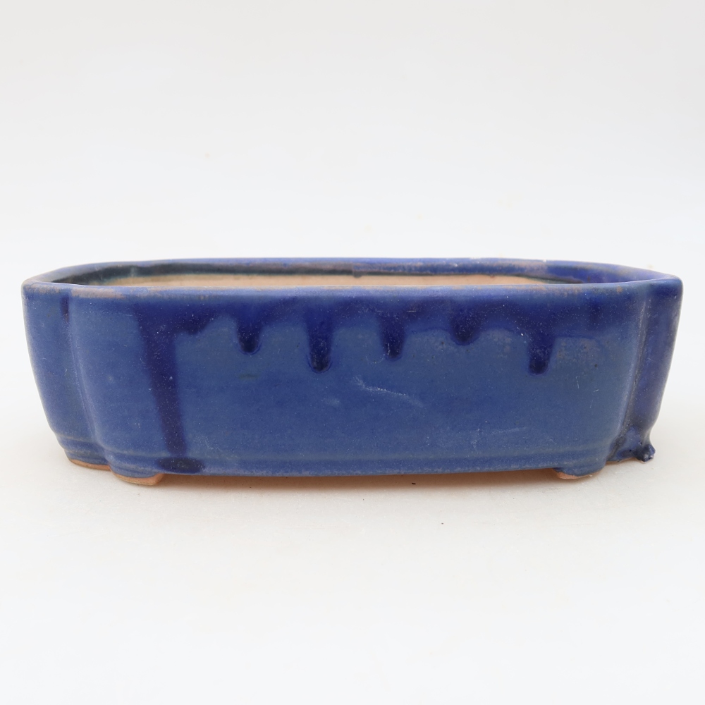 Keramische bonsaischaal 18,5 x 13 x 5 cm, kleur: blauw