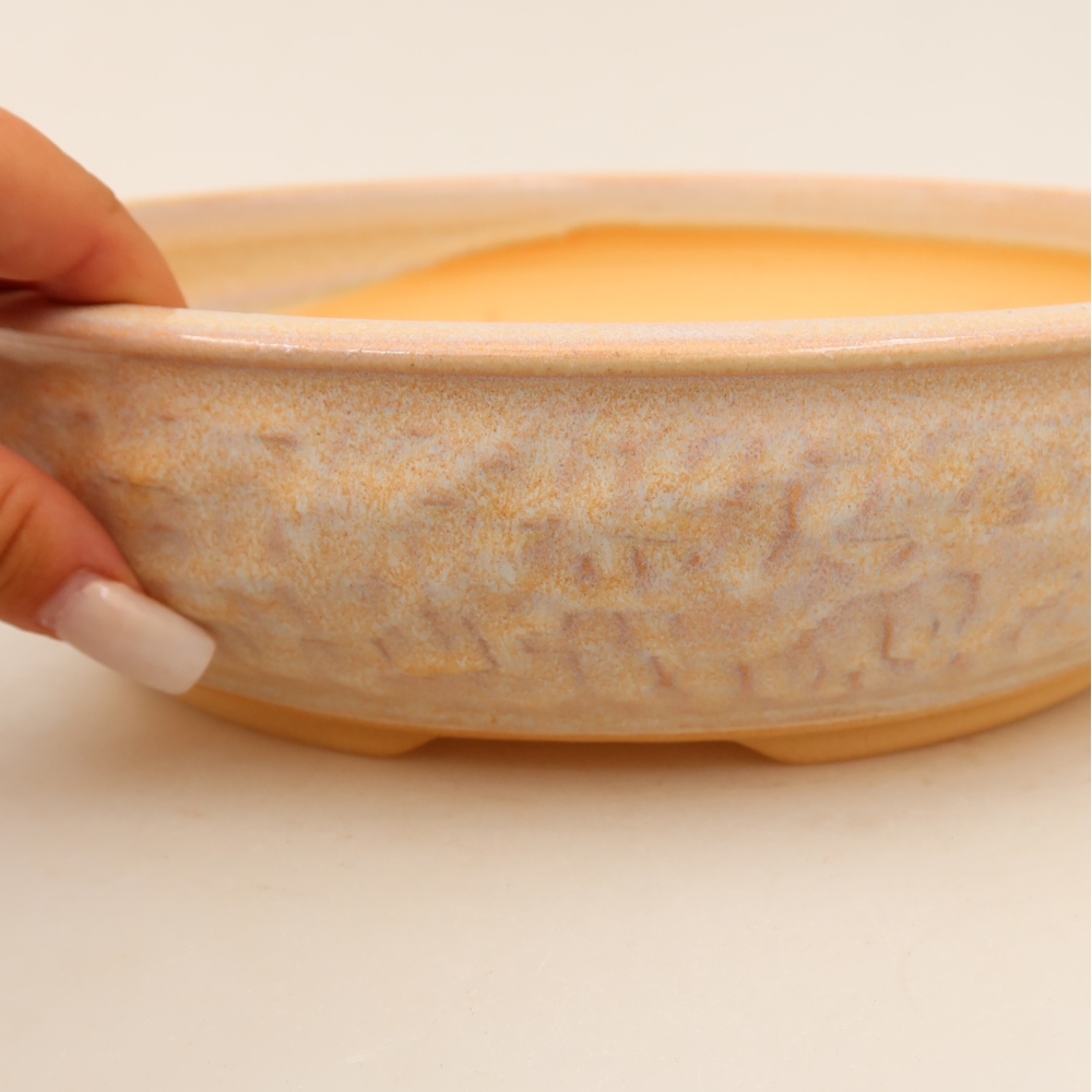Keramische bonsaipot 28 x 28 x 7 cm, kleur: beige