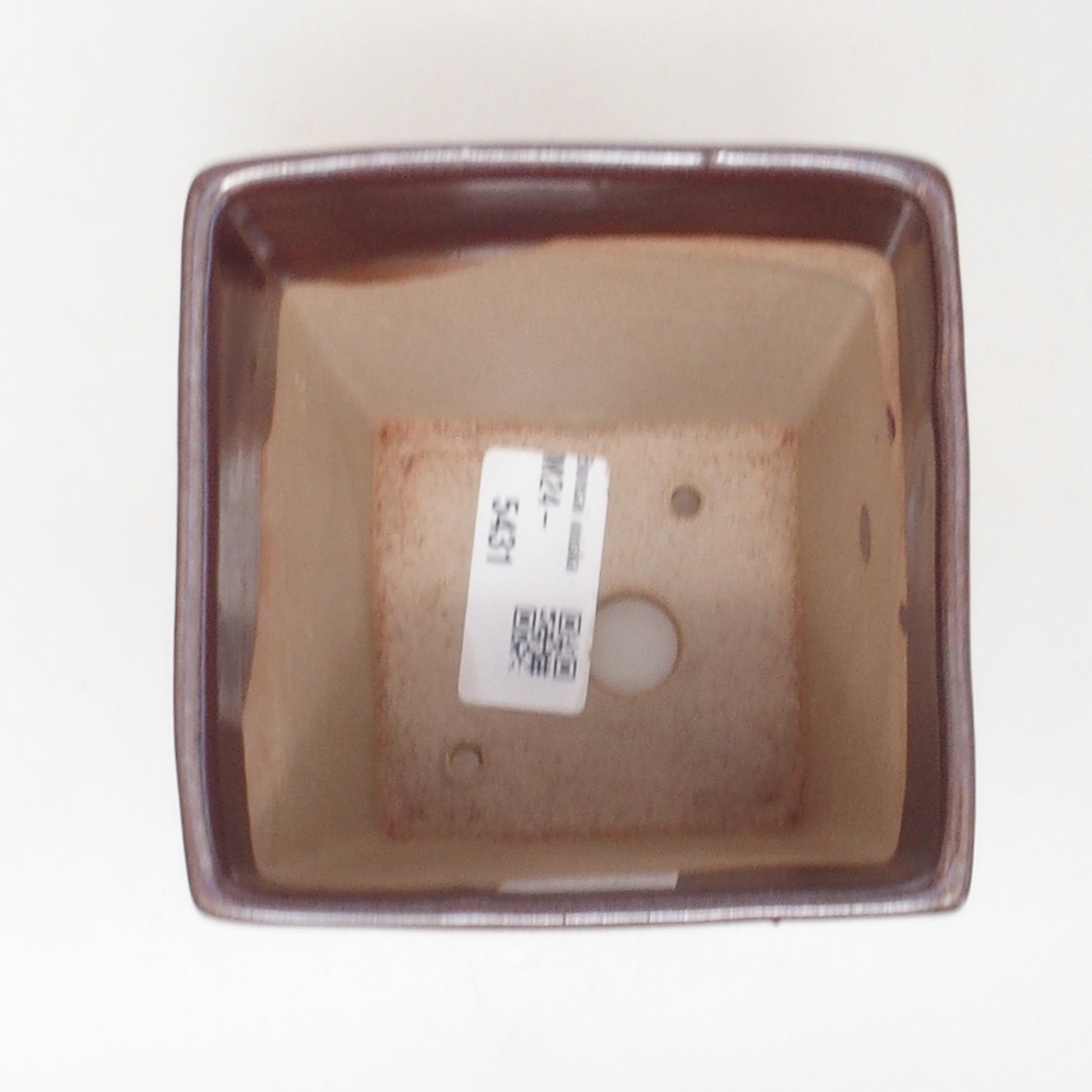 Bonsaischaal van keramiek 9 x 9 x 12 cm, bruin