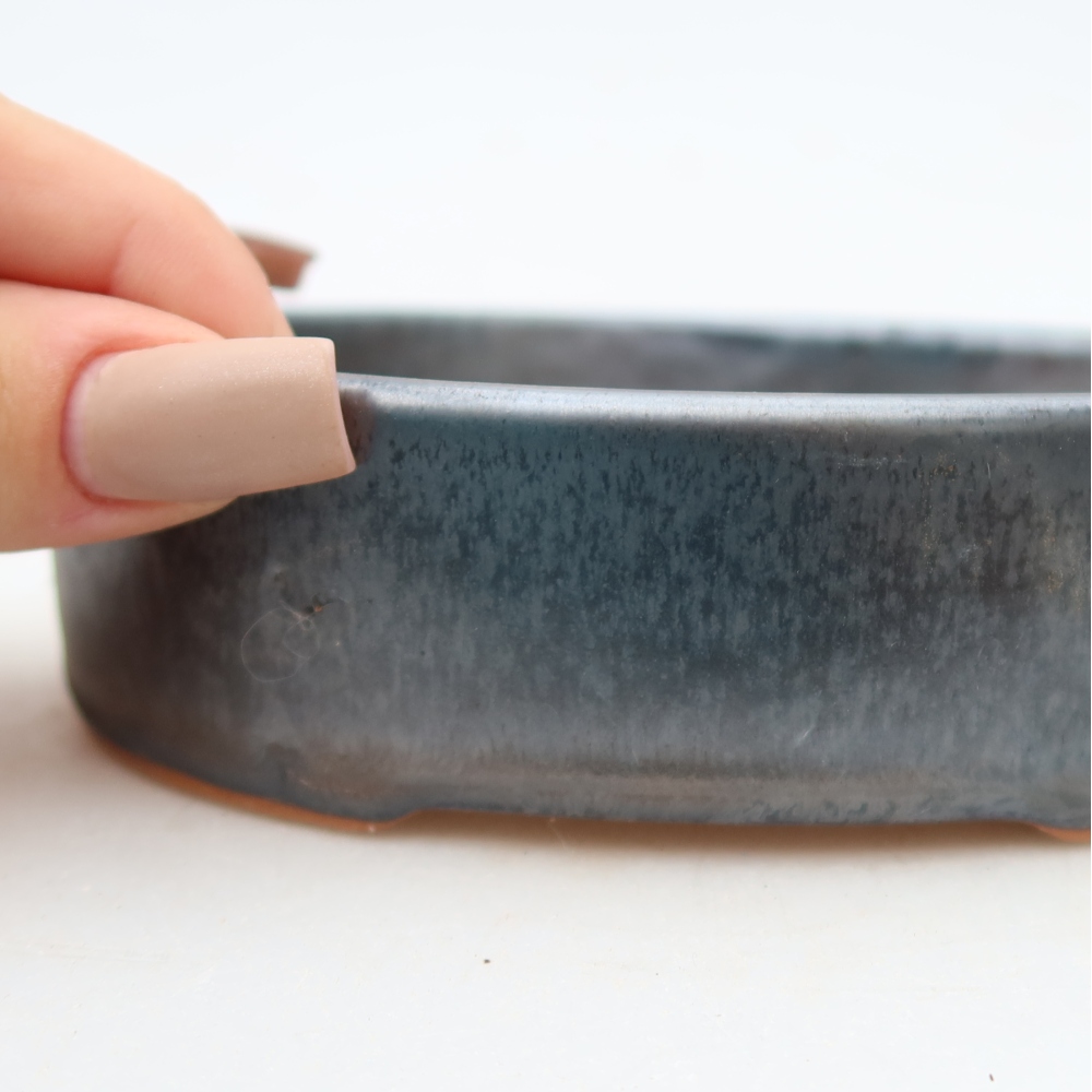 Keramische bonsaipot 13 x 10 x 3,5 cm, kleur grijs