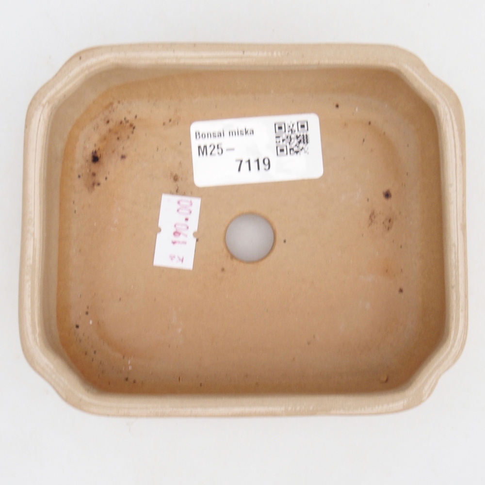 Bonsaischaal van keramiek 26 x 26 x 8 cm, kleur rood