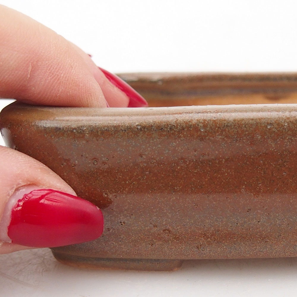 Bonsaischaal van keramiek 125 x 10 x 3 cm, bruin