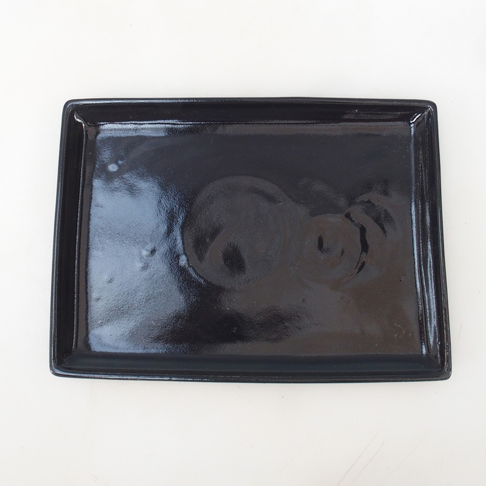 Bonsai schotel rechthoek 22,5 x 17 x 1,5 cm - zwart