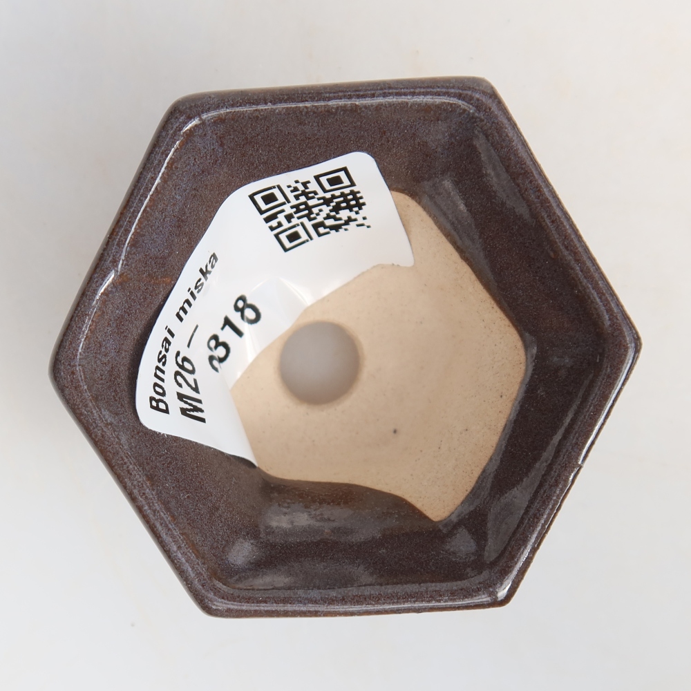 Keramische bonsaischaal 5,5 x 5 x 3 cm, kleur grijs