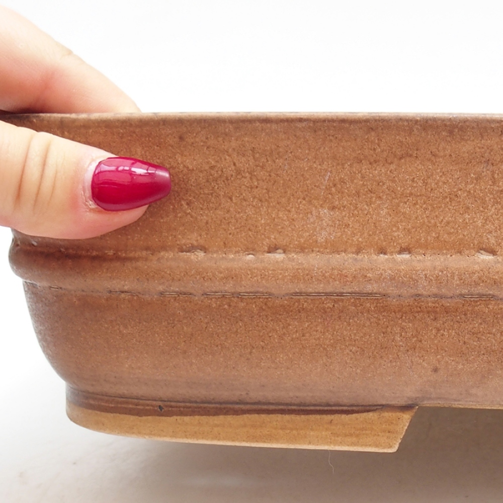 Bonsaischaal van keramiek 29,5 x 25 x 7 cm, roze