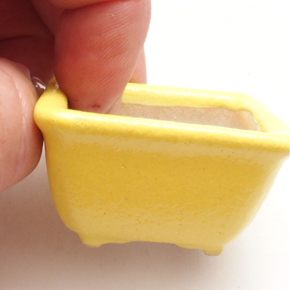 Bonsaischaaltje van keramiek 4 x 3 x 2,5 cm, geel