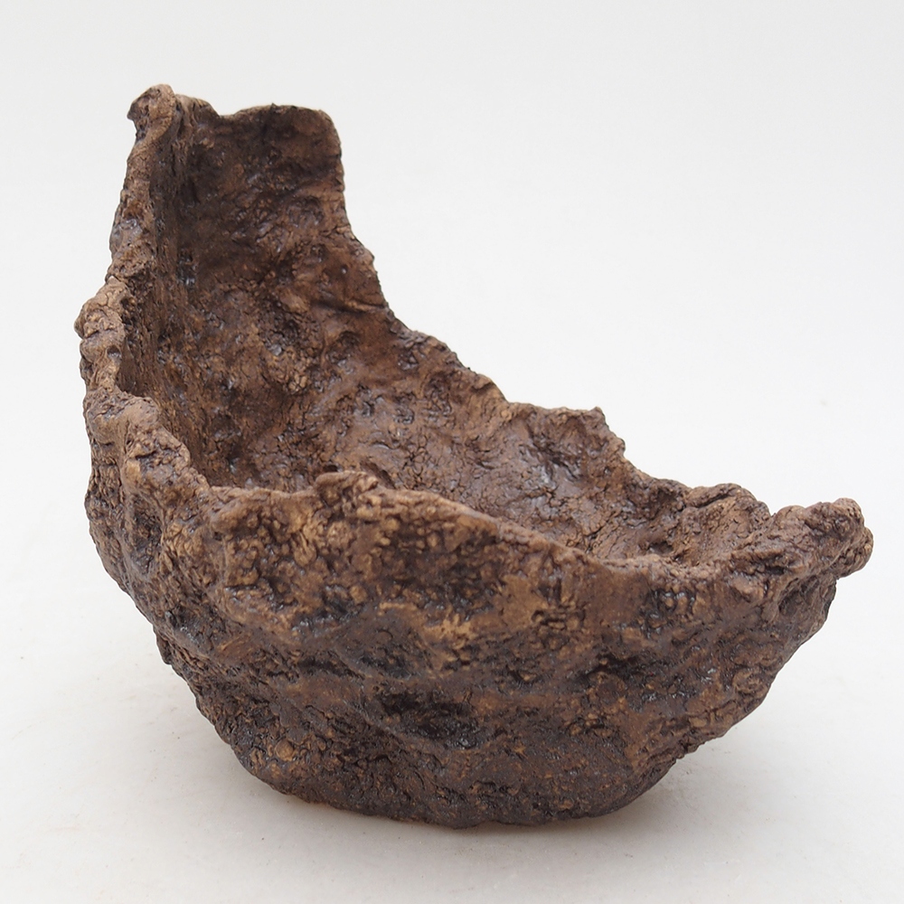 Keramische schaal 14 x 14 x 13 cm , kleur bruin