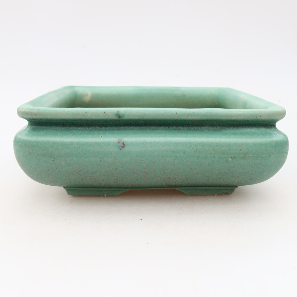 Bonsaischaal van keramiek 15,5 x 15,5 x 6 cm, groen