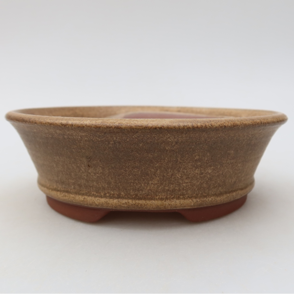 Bonsaischaal van keramiek 16 x 16 x 5 cm, bruin