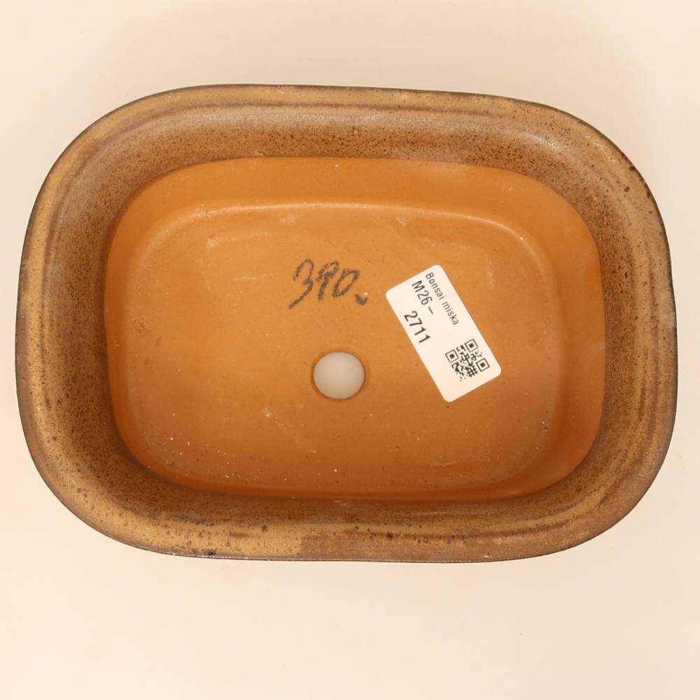 Keramische schaal  18 x 13 x 5,5 cm, kleur bruin