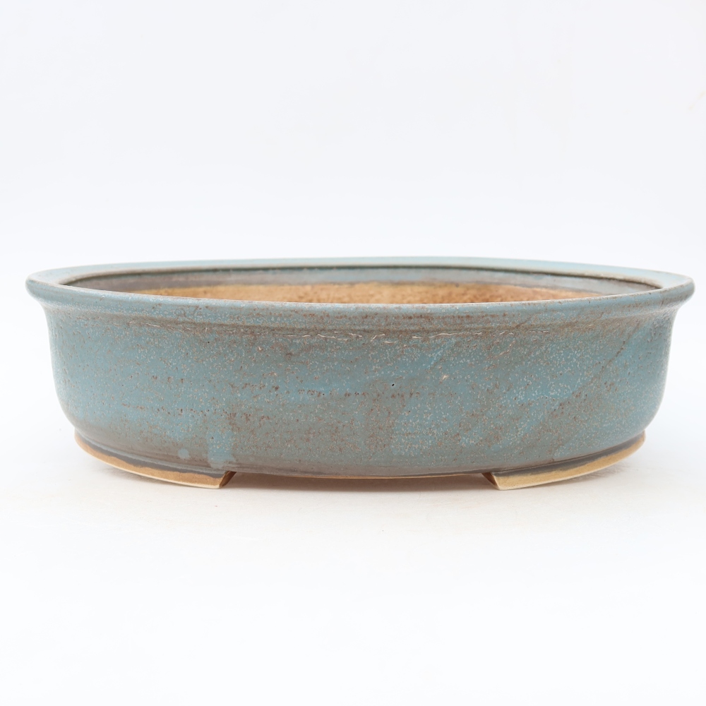 Keramische bonsaischaal 31 x 27 x 7,5 cm, kleur: blauw