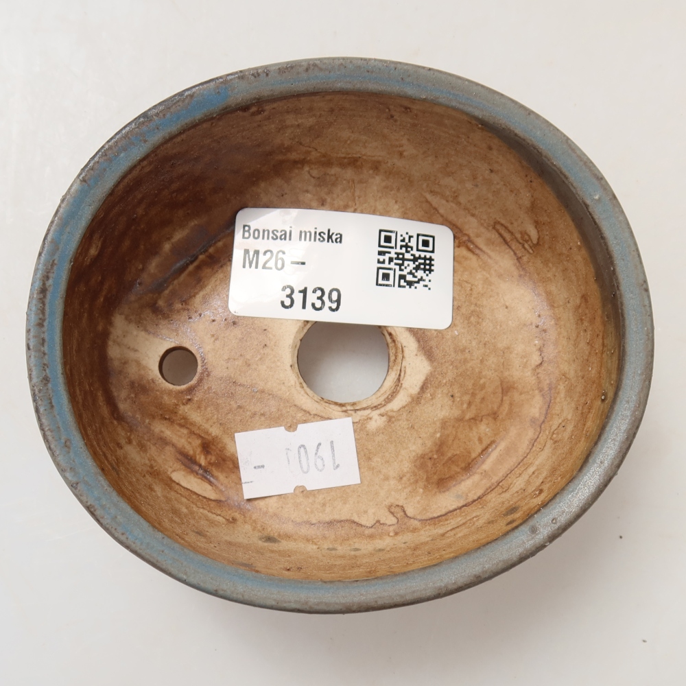 Keramische bonsaipot 9,5 x 8 x 4 cm, kleur: blauw