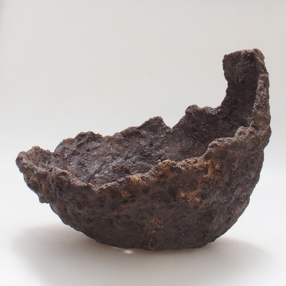 Keramisch Schelp 24 x 21,5 x 22 cm , kleur bruin