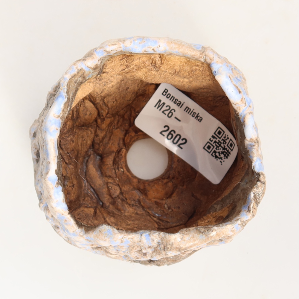 Keramische schaal  7 x 7 x 6 cm, kleur blauwbruin