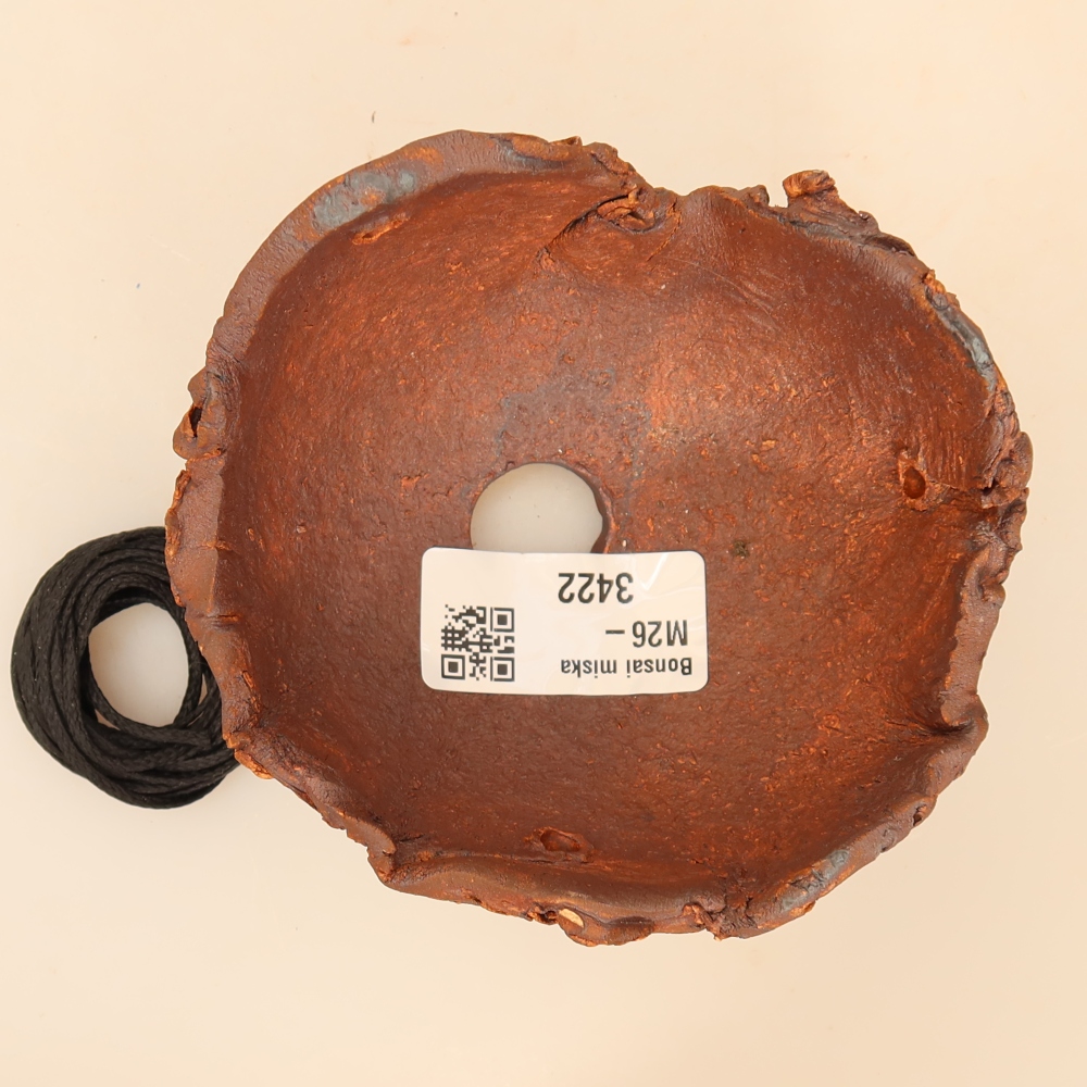 Keramische schaal voor kokedama, 10,5 x 9 x 6,5 cm, kleur: bruin