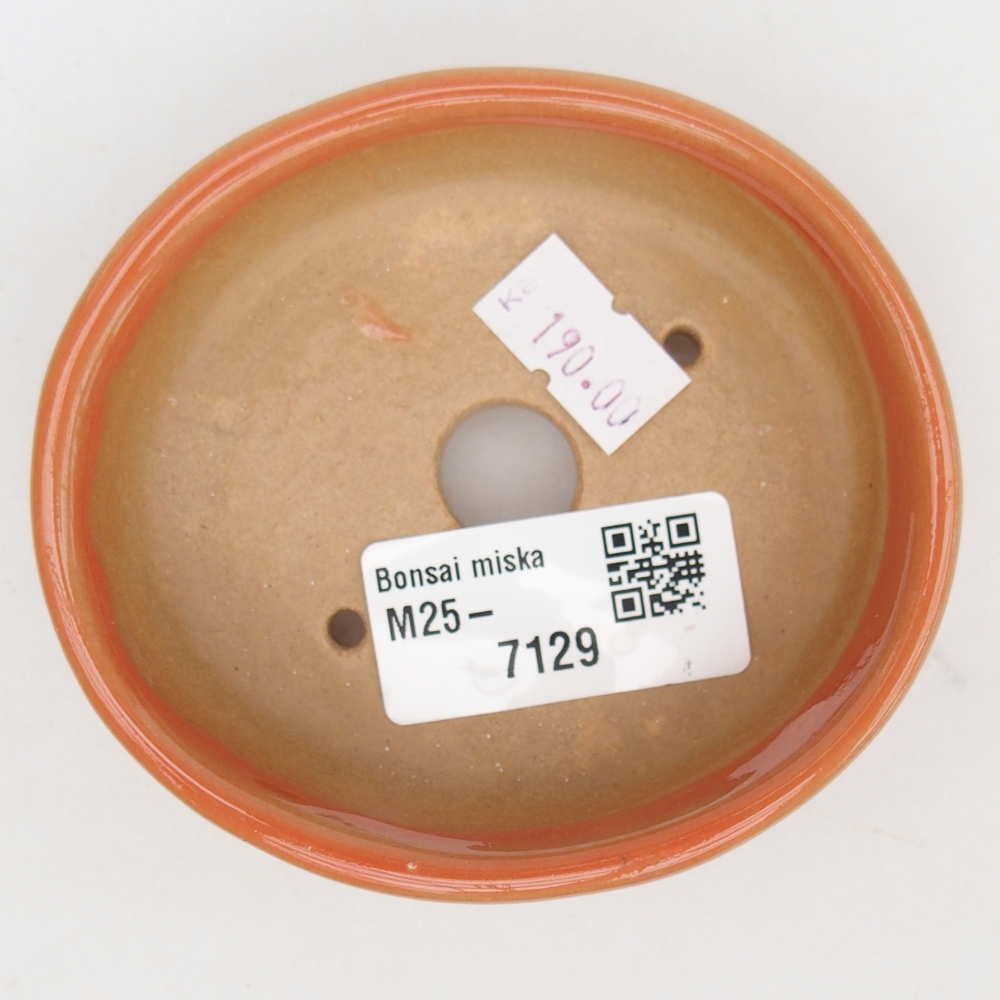 Bonsaischaal van keramiek 26 x 26 x 8 cm, kleur rood