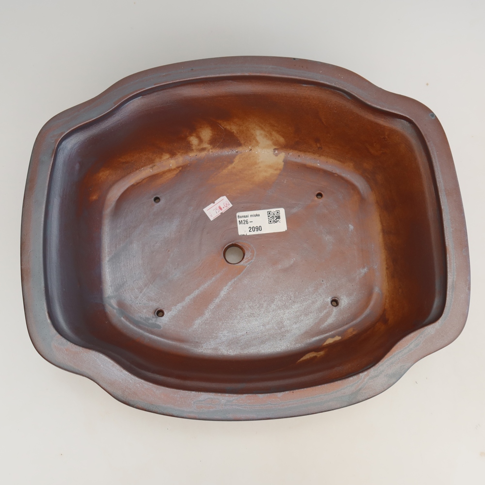 Keramische bonsaischaal 30,5 x 25,5 x 10,5 cm, metaalachtige kleur