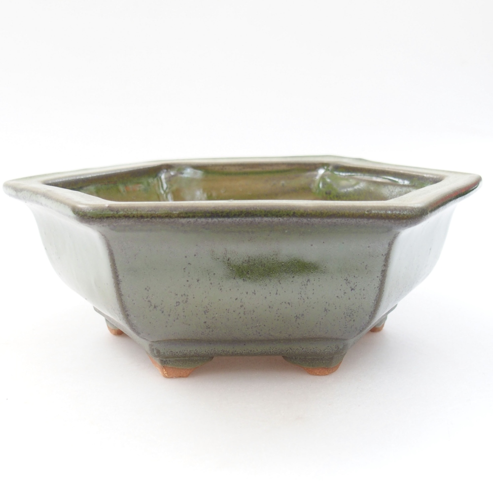 Bonsaischaal van keramiek 22 x 17 x 5 cm, groen