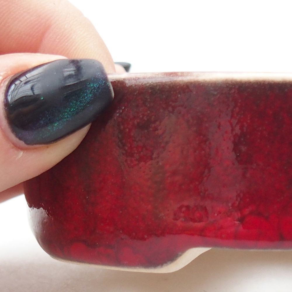 Mini bonsaischaal 9,5 x 8,5 x 3 cm, kleur rood