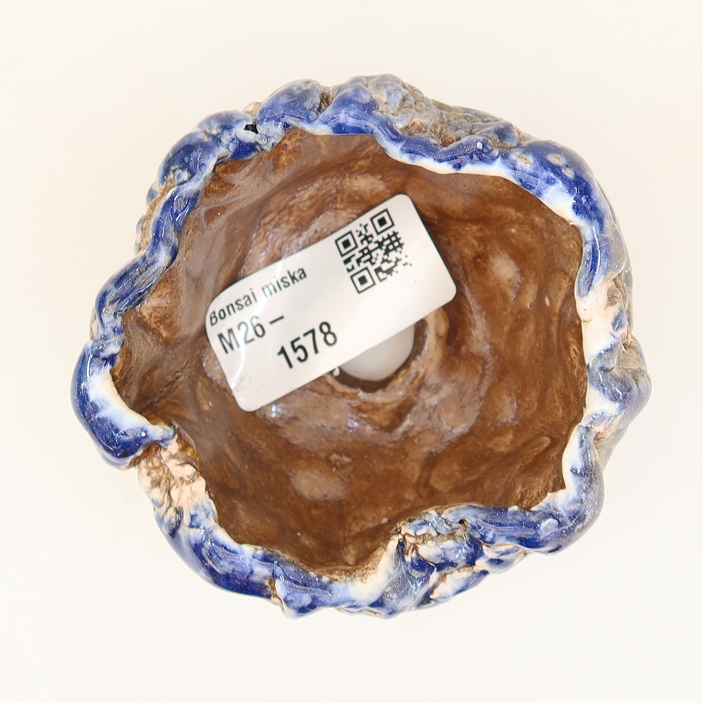 Keramische schaal  6 x 6 x 4,5 cm , kleur: blauw