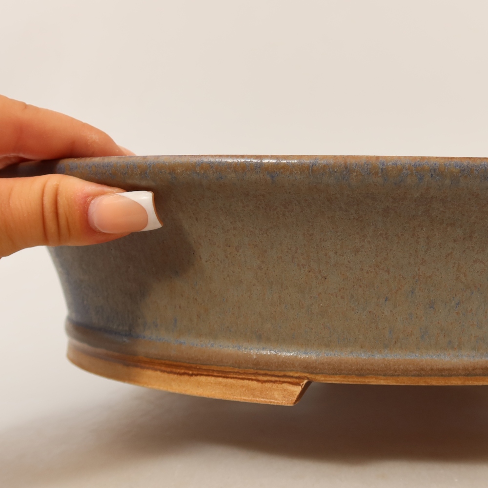 Keramische bonsaipot 31,5 x 28 x 7 cm, kleur: blauw
