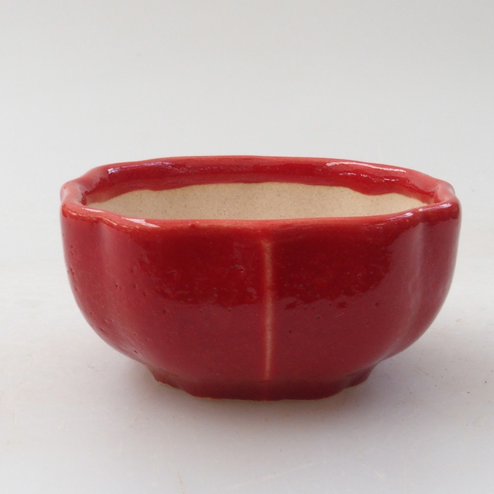 Mini bonsaischaal 6 x 5,5 x 2,5 cm, kleur rood