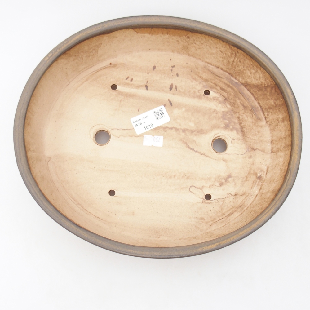 Bonsaischaal van keramiek 28 x 24,5 x 6 cm, bruin