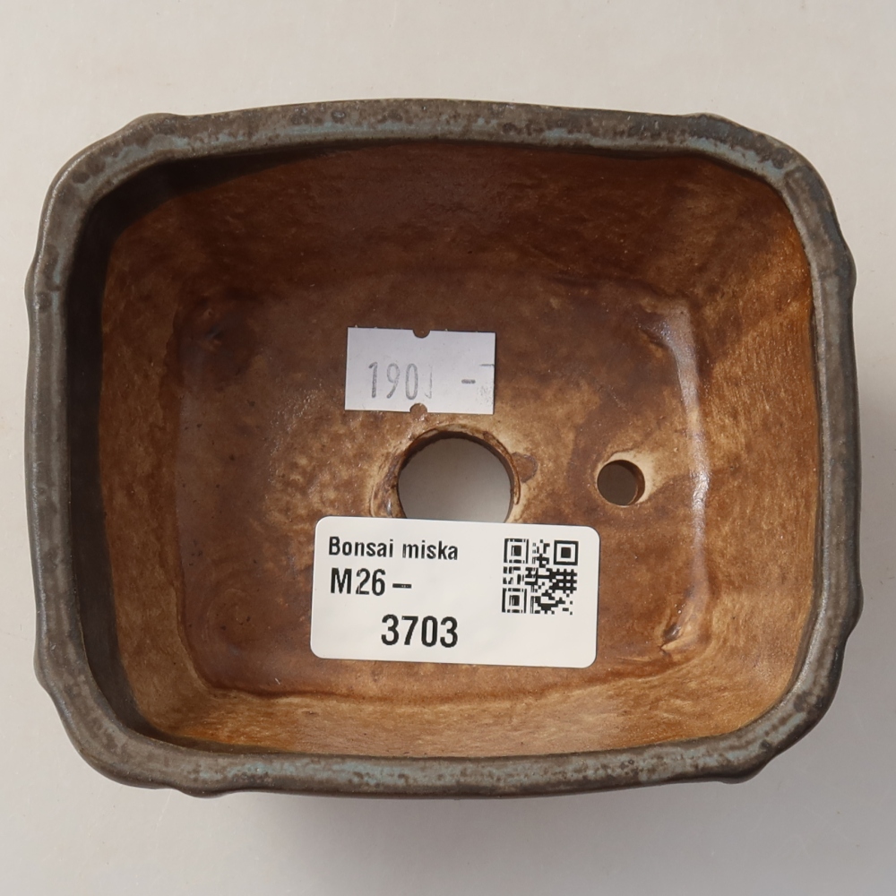 Keramische bonsaischaal 10,5 x 8,5 x 5 cm, kleur: blauw