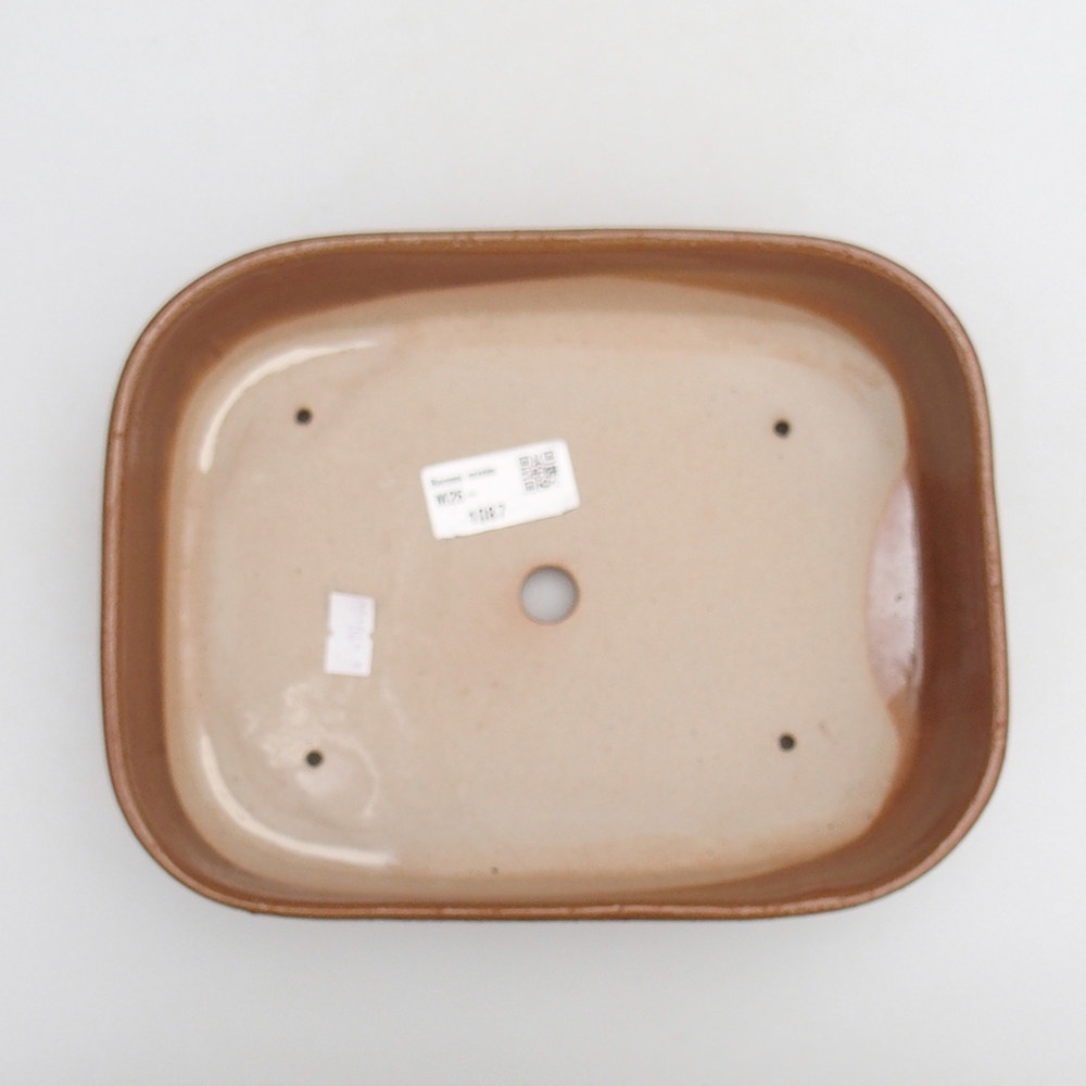 Bonsaischaal van keramiek 23 x 18,5 x 5,5 cm, bruin