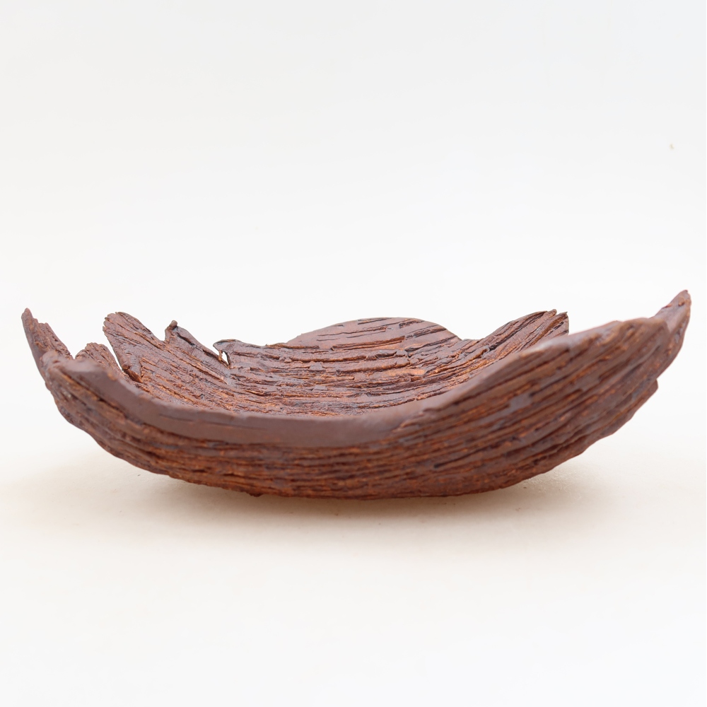 Keramische schaal  20 x 15,5 x 6 cm, kleur bruin