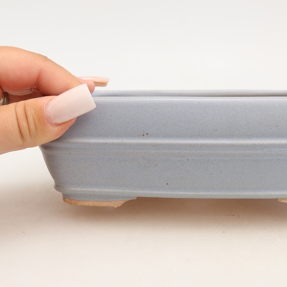 Keramische bonsaipot 17 x 12,5 x 5,5 cm, kleur: blauw