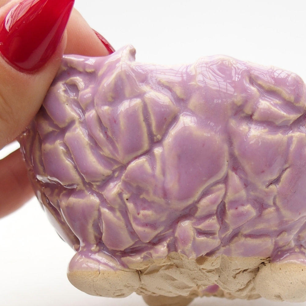 Keramische schelp 9 x 9 x 6 cm , kleur paars