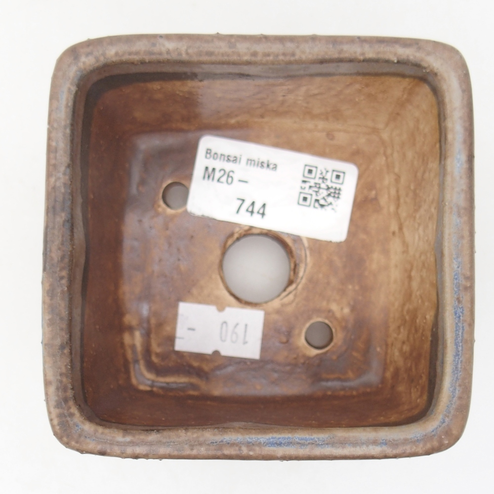 Bonsaischaal van keramiek 8,5 x 8,5 x 5,5 cm, kleur blauw