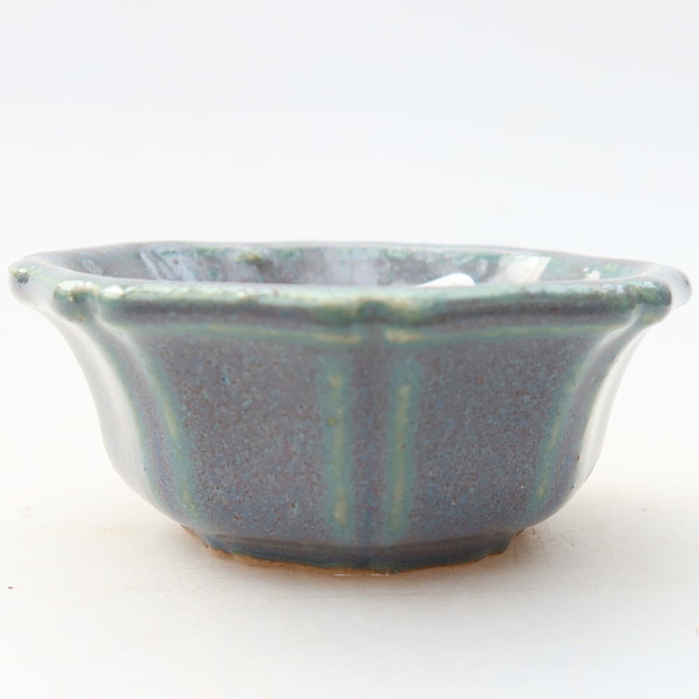 Keramische bonsaischaal 6 x 6 x 2,5 cm, kleur grijs