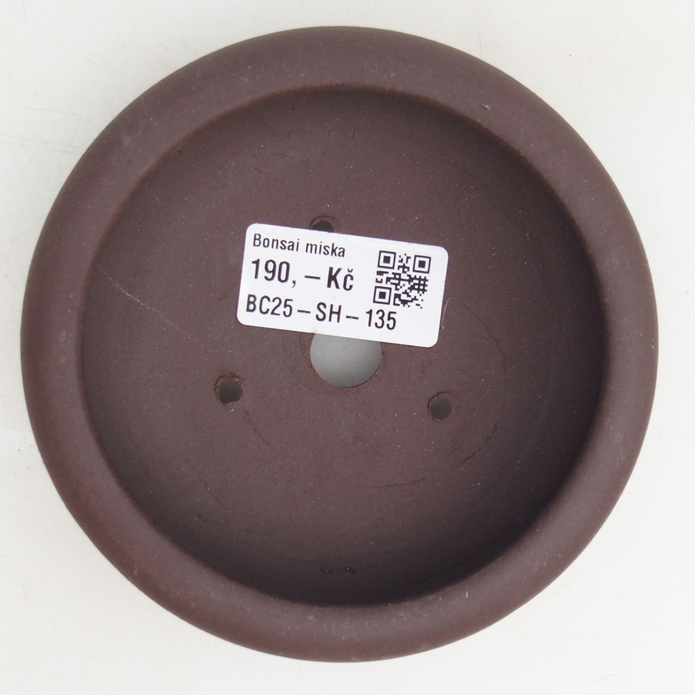 Bonsaischaal van keramiek 11,5 x 11,5 x 4 cm, bruin