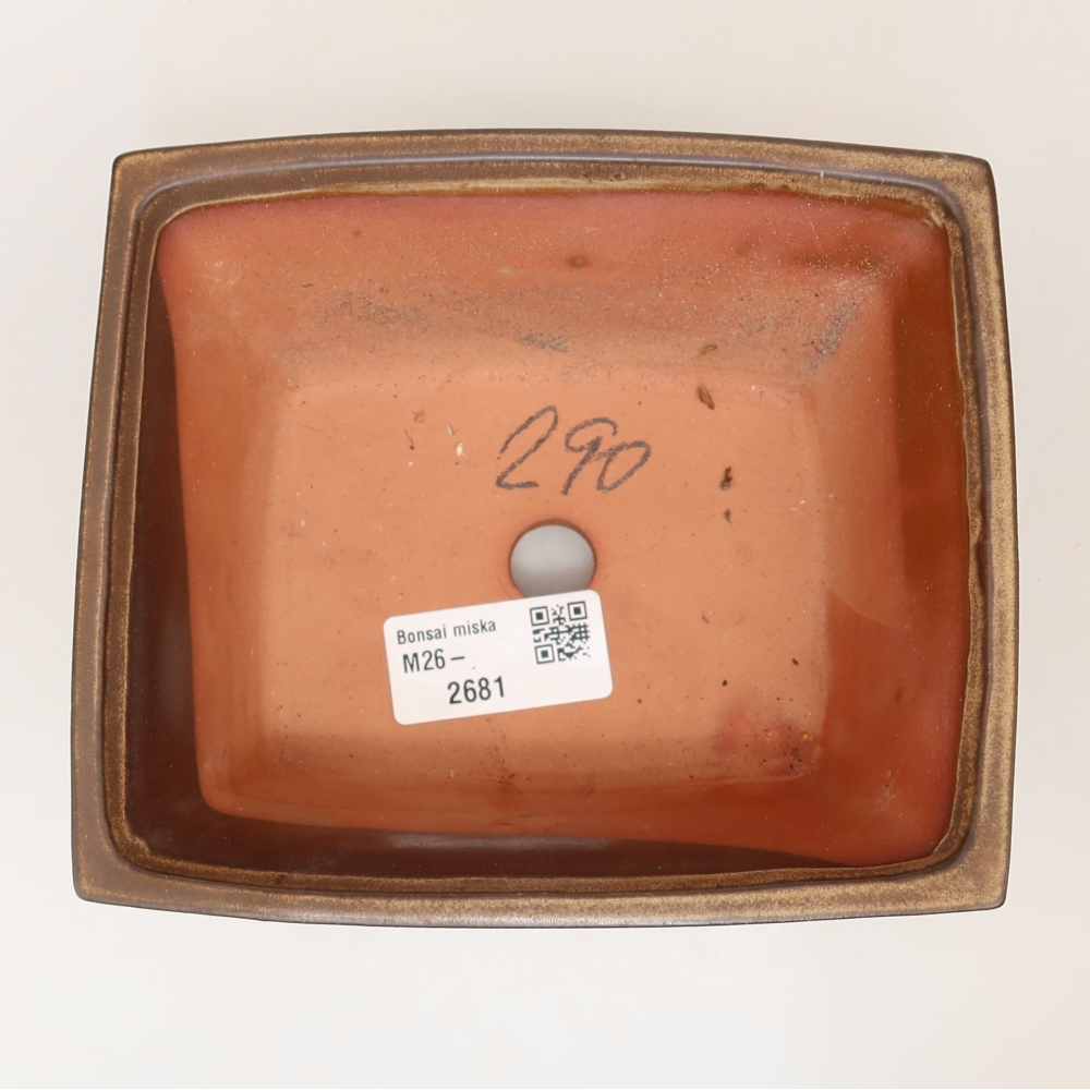 Keramische schaal  14,5 x 12,5 x 7 cm, kleur bruin