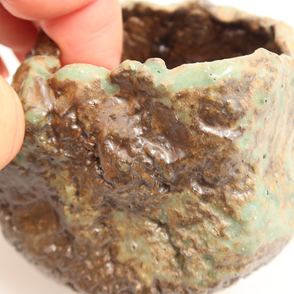Keramische schaal  6 x 5 x 6 cm, kleur groen
