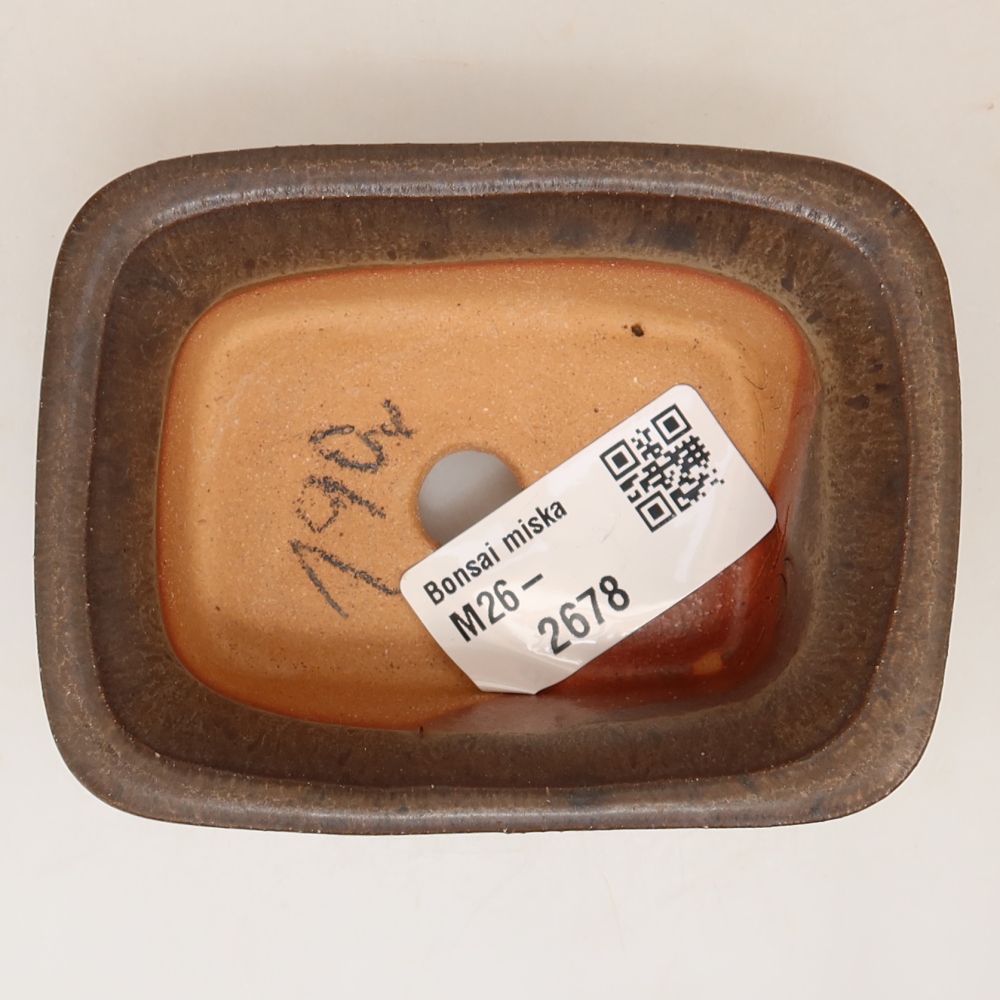 Keramische schaal  9 x 6,5 x 4,5 cm, kleur bruin