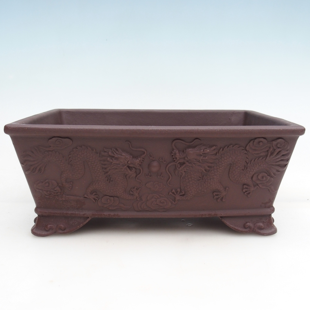 Bonsaischaal van keramiek 27,5 x 20 x 11 cm, bruin