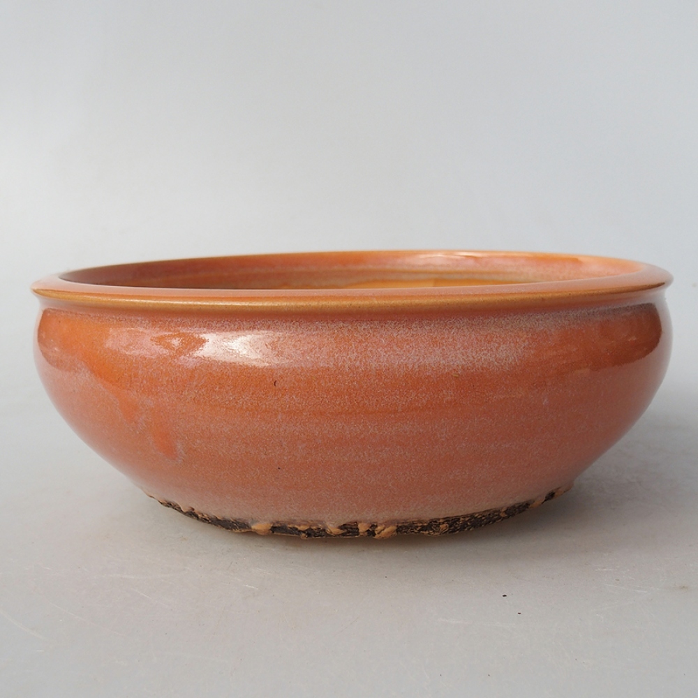 Bonsaischaal van keramiek 18,5 x 18,5 x 6,5 cm, oranje