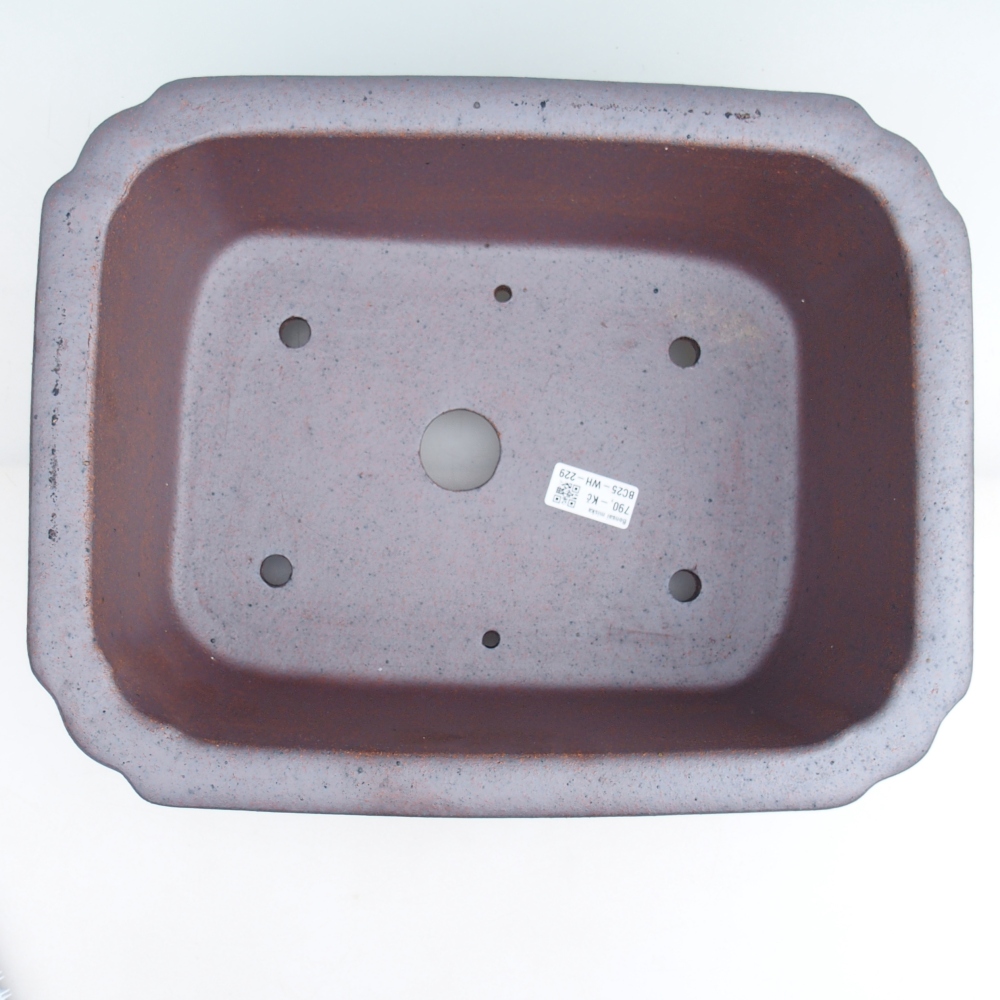 Bonsaischaal van keramiek 36 x 28 x 13 cm, metaalkleur