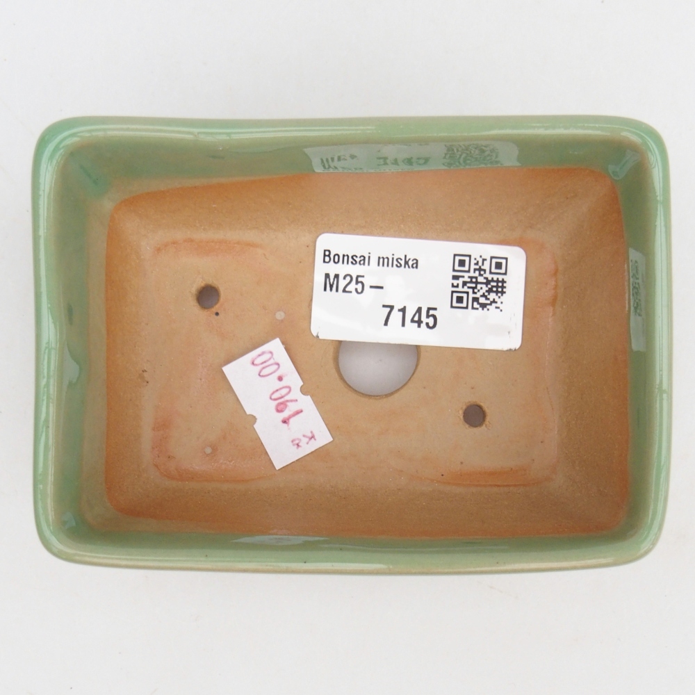 Bonsaischaal van keramiek 26 x 26 x 8 cm, kleur rood