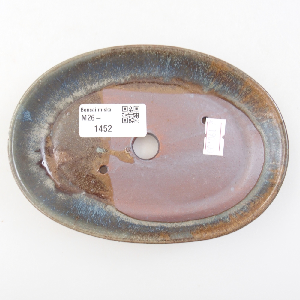 Bonsaischaal van keramiek 15,5 x 11 x 2,5 cm, kleur blauw
