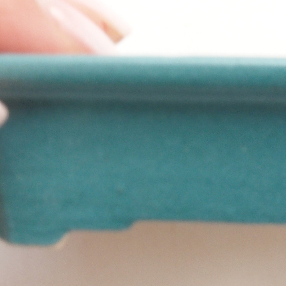 Bonsaischaal van keramiek 6,5 x 5,5 x 4 cm, kleur blauw