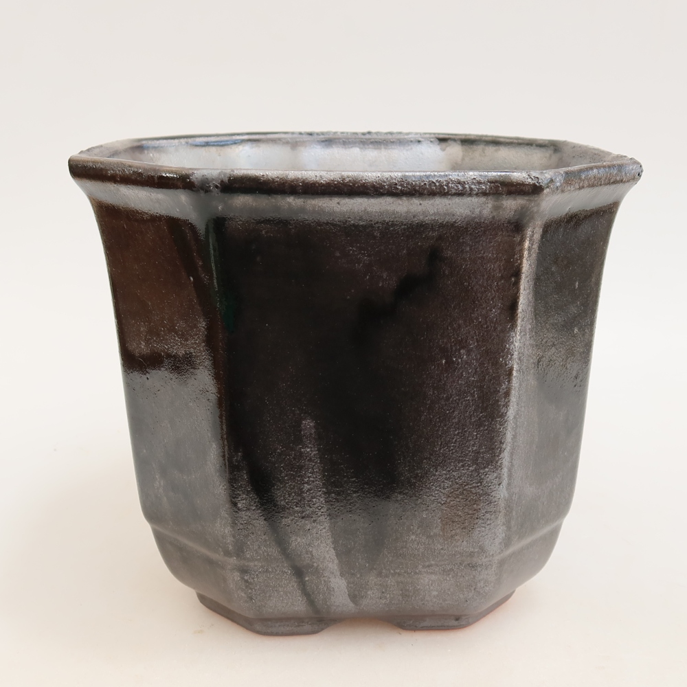 Keramische bonsaipot 17,5 x 17,5 x 15,5 cm, metaalachtige kleur
