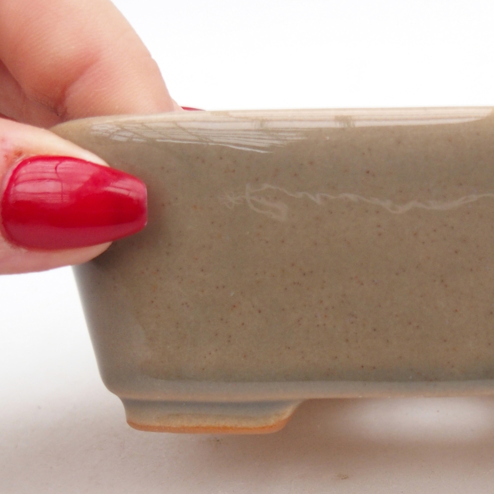 Bonsaischaal van keramiek 26 x 26 x 8 cm, kleur rood