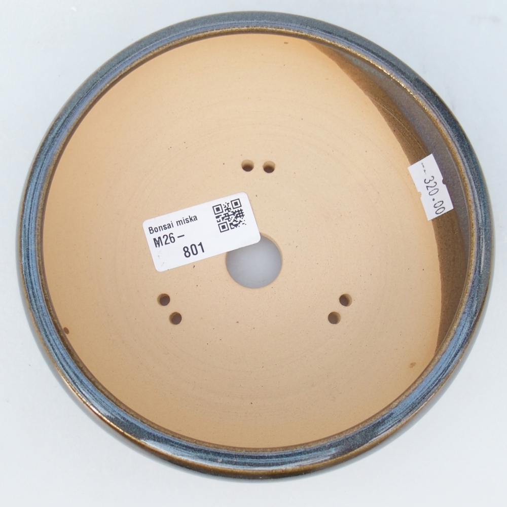Bonsaischaal van keramiek 15 x 15 x 5,5 cm, blauwgrijs